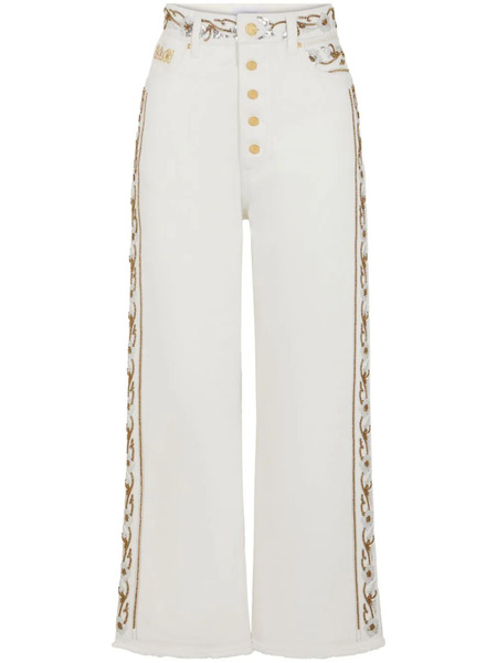  Rabanne Vaqueros Capri Bordados - Blanco 