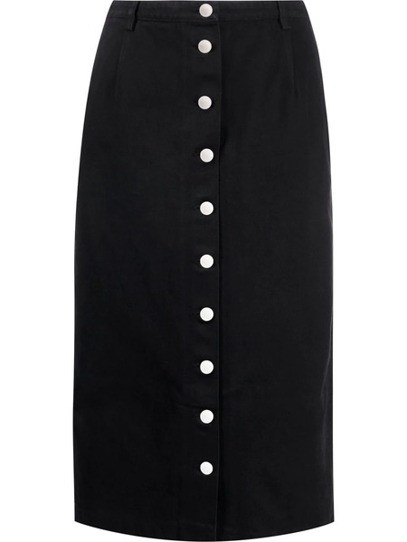  Raf Simons Falda Midi Con Botones - Negro 