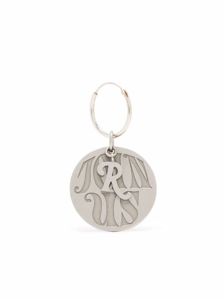  Raf Simons Pendiente Join Us Con Charm Circular - Plateado 