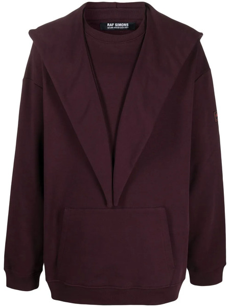  Raf Simons Sudadera Deconstruida Con Capucha - Morado 