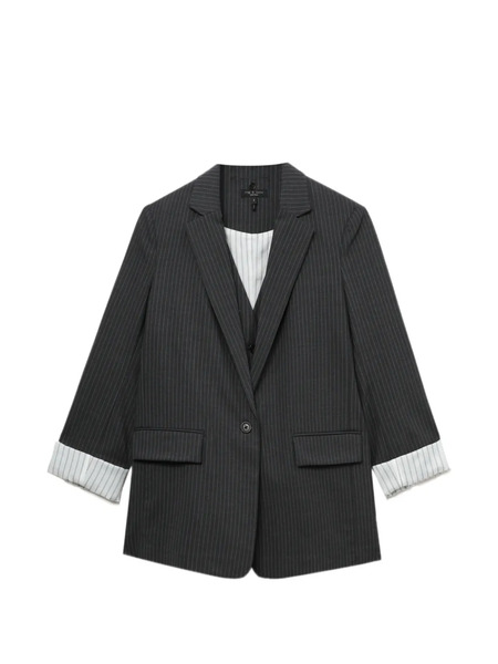  Rag & Bone Blazer A Rayas Diplomáticas - Gris 
