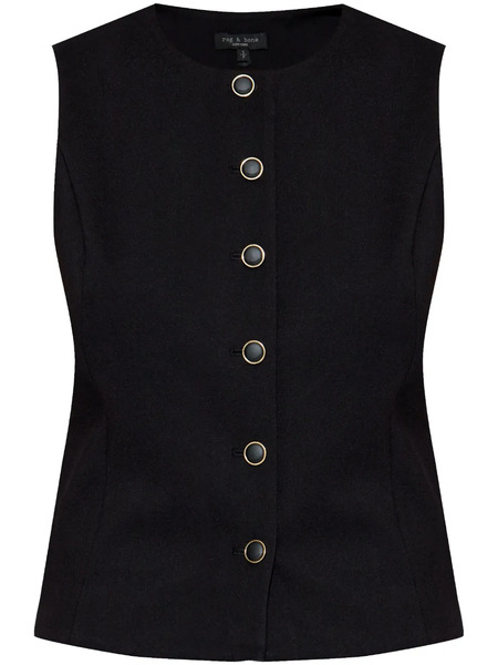  Rag & Bone Chaleco Irina Ponte - Negro 