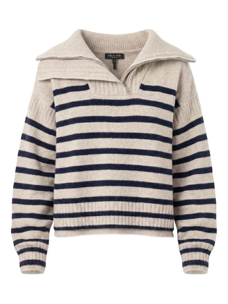  Rag & Bone Jersey A Rayas Con Cremallera - Neutro 