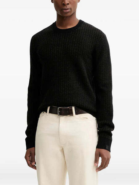  Rag & Bone Jersey Texturizado Con Cuello Redondo - Negro 