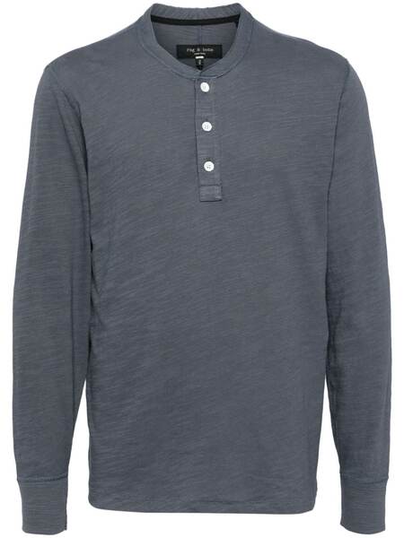 Rag & Bone Polo Classic Flame Henley - Azul 