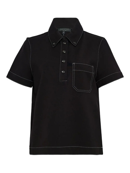 Rag & Bone Polo Irina Con Costuras En Contraste - Negro 