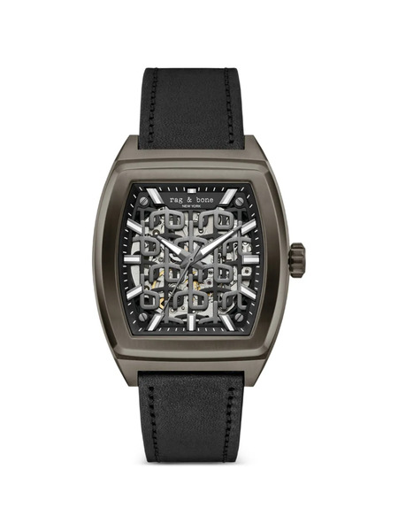  Rag & Bone Reloj Skeleton Tonneau De 41 Mm - Negro 