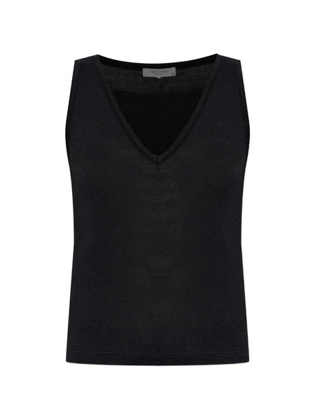  Rag & Bone Top Con Cuello En V - Negro 