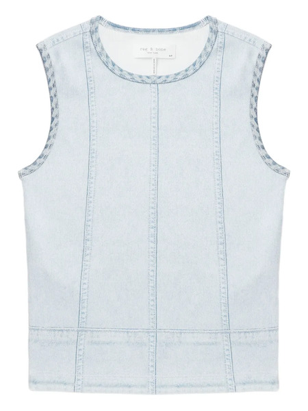  Rag & Bone Top De Algodón Sin Mangas - Azul 