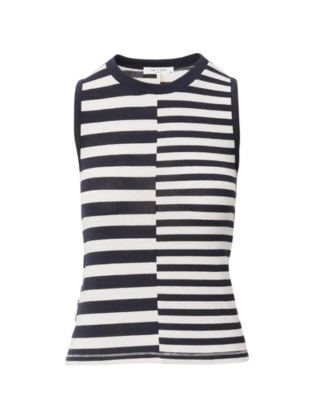  Rag & Bone Top Sin Mangas A Rayas - Azul 