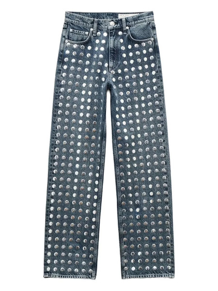  Rag & Bone Vaqueros Shea Con Detalles - Azul 