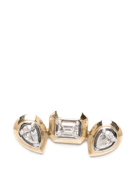  Rainbow K Pendiente Con Diamantes - Dorado 