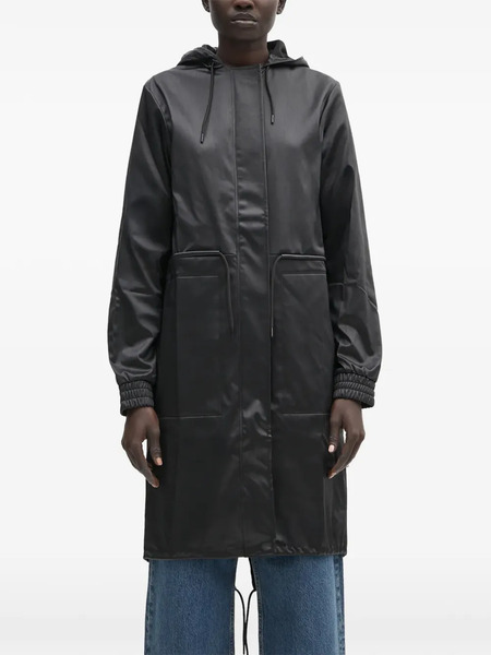  Rains Parka String Con Capucha - Negro 