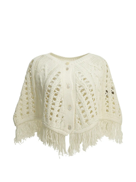  Rakki Capa Con Flecos - Blanco 