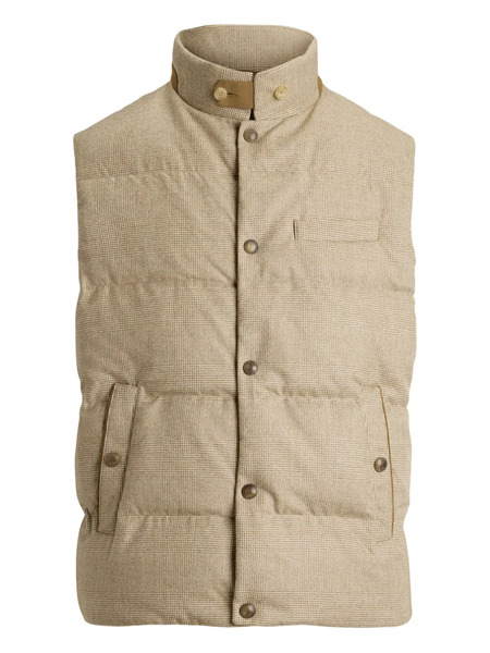  Ralph Lauren Purple Label Chaleco Whitwell A Cuadros - Marrón 
