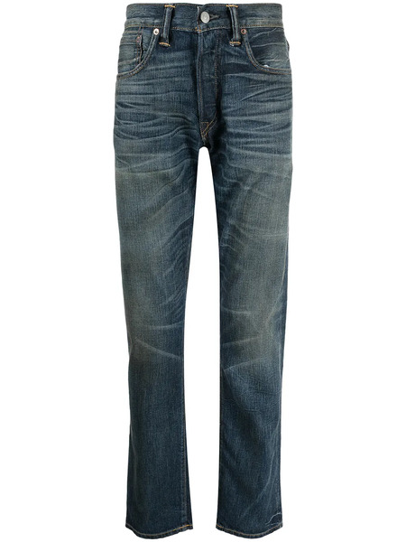  Ralph Lauren Rrl Vaqueros Con Efecto Desgastado - Azul 