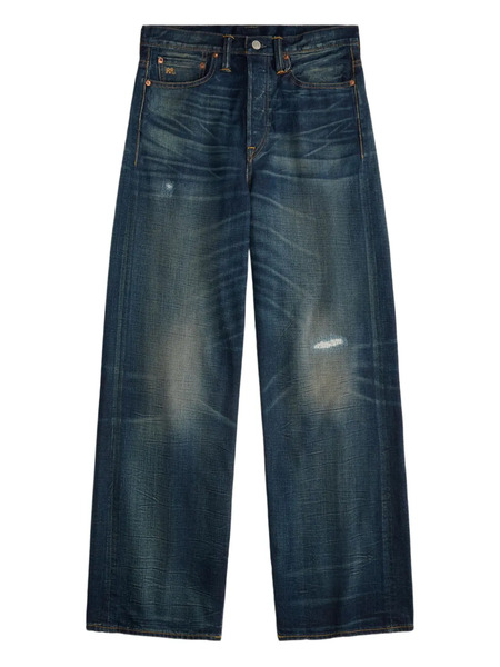  Ralph Lauren Rrl Vaqueros Con Efecto Envejecido - Azul 