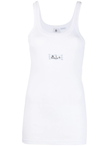  Random Identities Top Sin Mangas Con Logo Estampado - Blanco 
