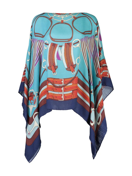  Rani Arabella Poncho Estampado - Azul 