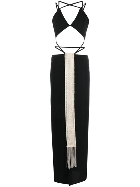  Rayane Bacha Vestido Largo Stone - Negro 