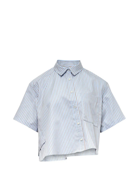  Re Code Camisa Corta Asimétrica A Rayas - Azul 