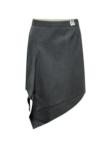  Re Code Minifalda Asimétrica Drapeada - Gris 