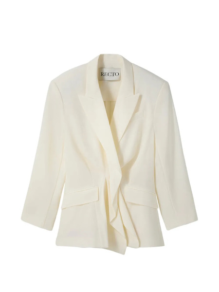  Recto Blazer Con Detalle Drapeado - Neutro 