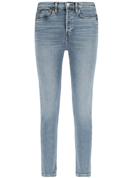  Re/done Vaqueros Skinny Con Aplique Del Logo - Azul 