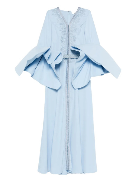  Reem Al Dhaheri Caftán Largo Bordado - Azul 