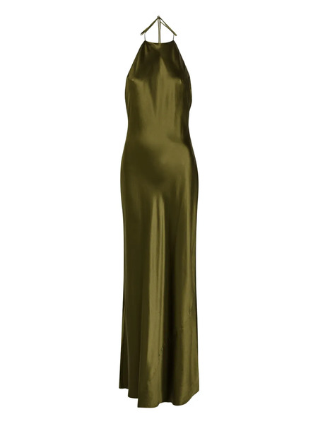  Reformation Vestido Largo Jeany Con Cuello Halter - Verde 