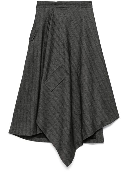  Remain Falda Drapeada A Rayas - Gris 