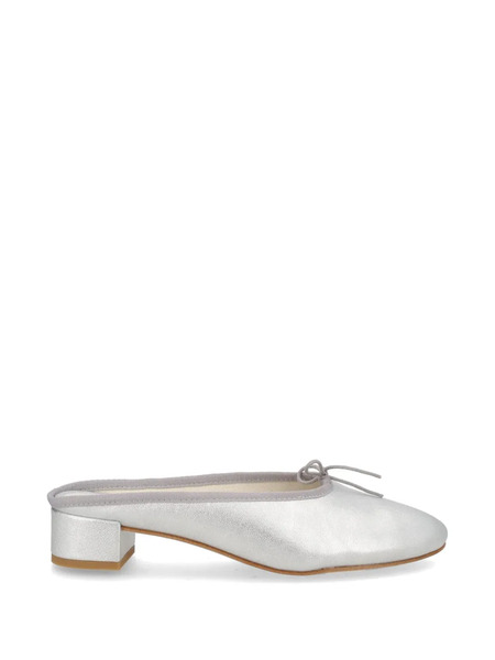  Repetto Mules Con Lazo - Plateado 