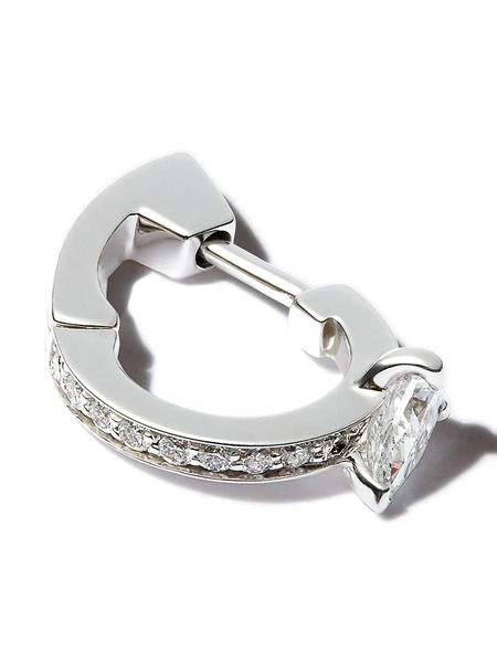  Repossi Pendiente Serti Sur Vide En Oro Blanco De 18kt Con Diamantes - Plateado 