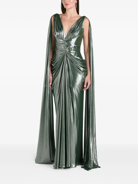  Rhea Costa Vestido Largo Layla Drapeado - Verde 