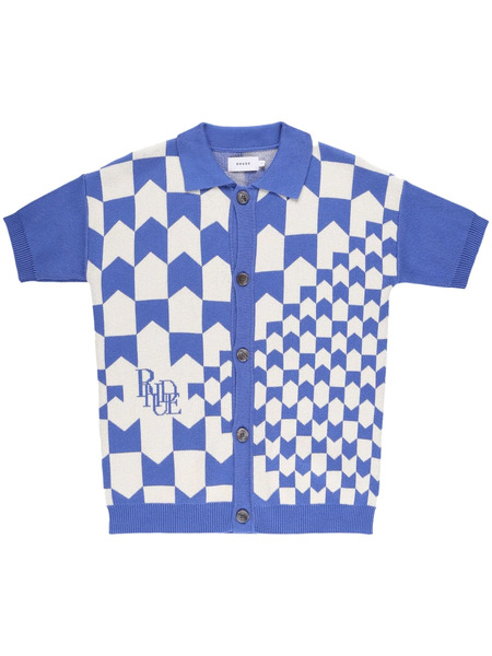  Rhude Polo Racing Checkered - Azul 