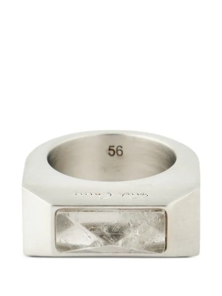  Rick Owens Anillo Crystal Pyramid - Plateado 