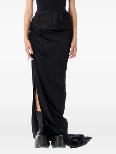  Rick Owens Drawstring Side-split Maxi Skirt - Negro 