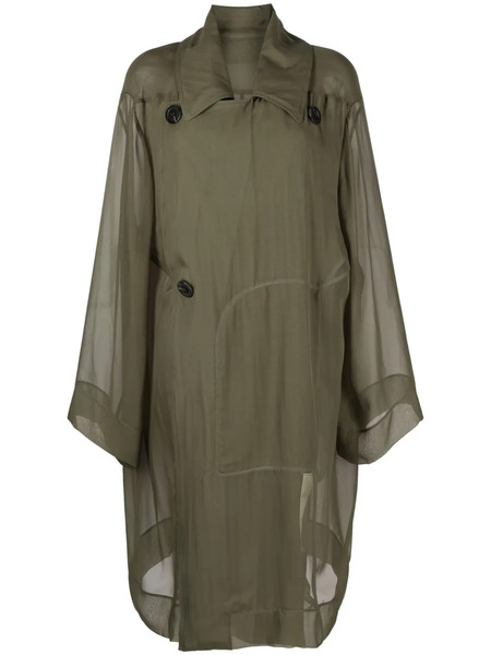  Rick Owens Gabardina Translúcida - Verde 