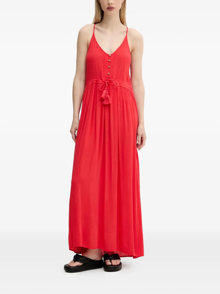  Rip Curl Vestido Largo Con Botones - Rojo 