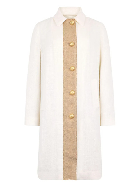  Roberto Cavalli Abrigo Con Botones - Blanco 
