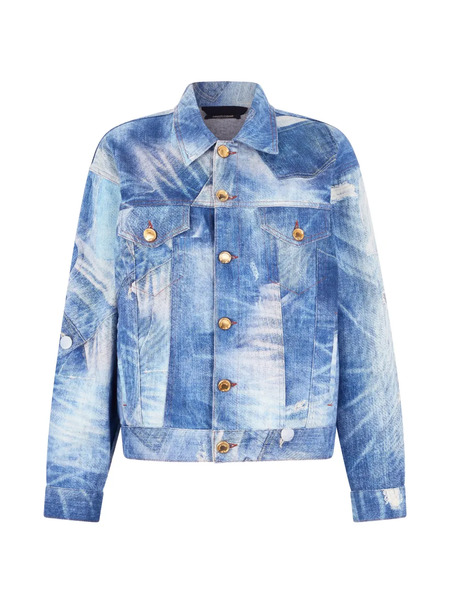  Roberto Cavalli Chaqueta Vaquera Con Efecto Patchwork - Azul 
