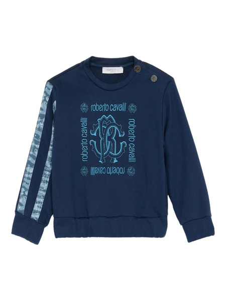  Roberto Cavalli Junior Sudadera Con Logo Gráfico - Azul 
