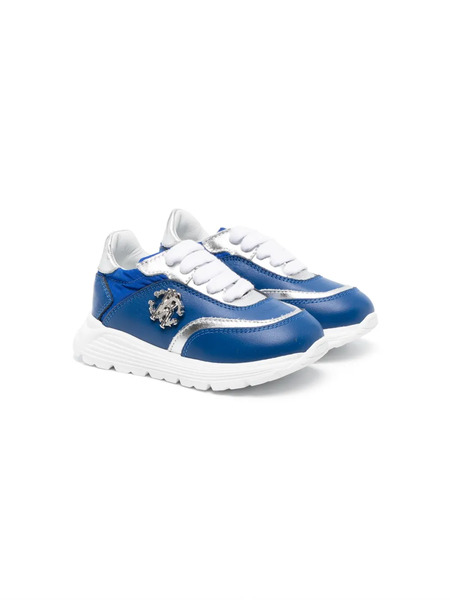  Roberto Cavalli Junior Zapatillas Bajas Con Placa Del Logo - Azul 