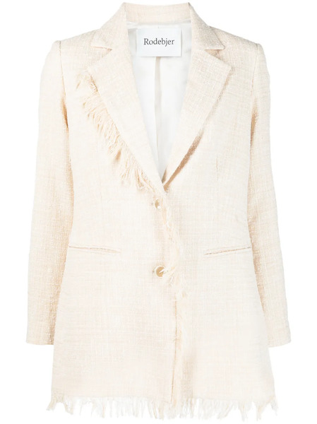  Rodebjer Blazer Con Botones Y Borde Con Flecos - Neutro 