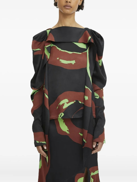  Rodebjer Blusa Con Manga Farol - Negro 
