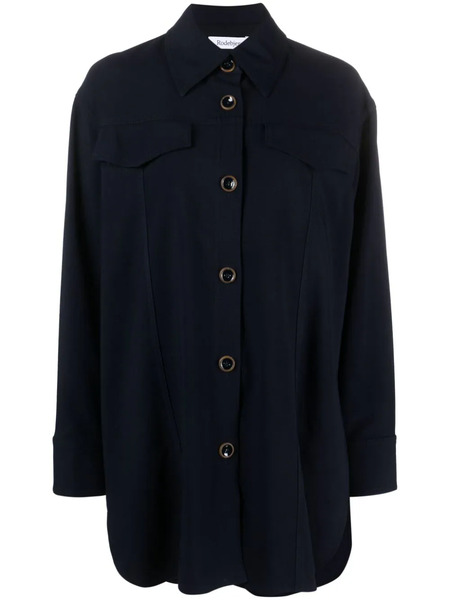  Rodebjer Camisa Con Botones Y Cuello De Pico - Azul 