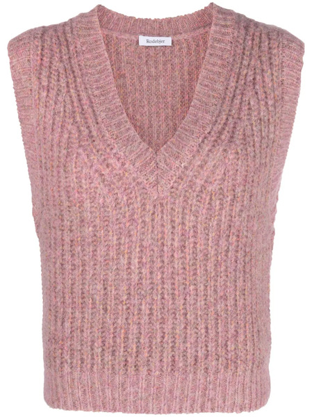  Rodebjer Top Sin Mangas De Punto Grueso - Rosa 