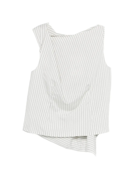  Róhe Blusa Drapeada A Rayas - Blanco 