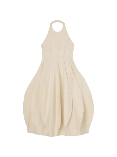  Róhe Vestido Con Cuello Halter Y Pliegues - Neutro 