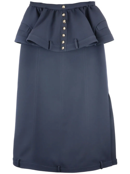  Rokh Falda Midi Con Peplum - Azul 